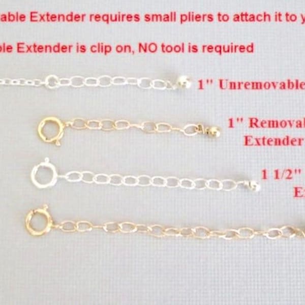 Add On Extender. Rose Gold.Gold Filled. Sterling Silver. Adjustable Extender Chain.Removable Extender.Make Your Necklace Or Bracelet Longer