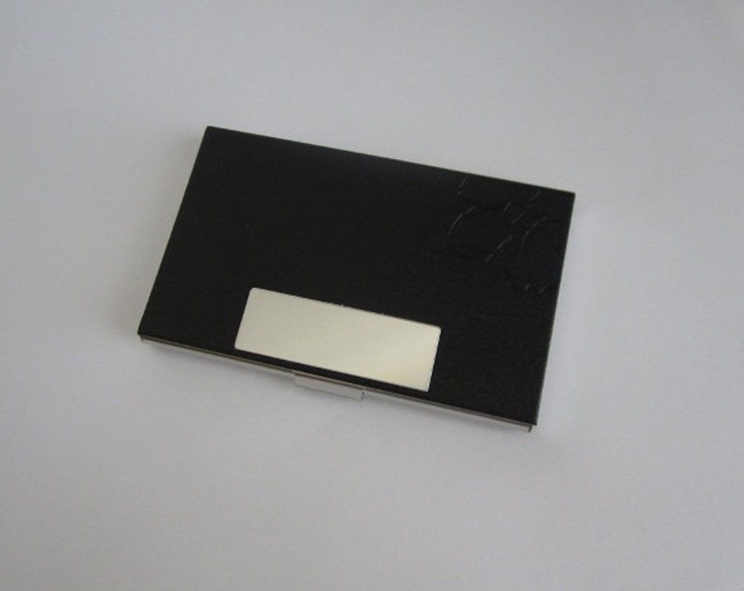 Black Business Card Holder. Personalized Card Case. Monogrammed Gift