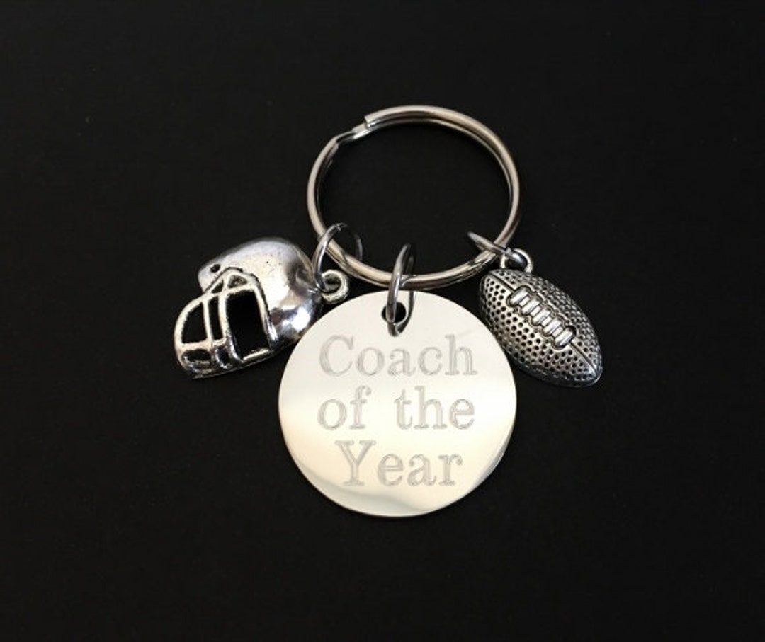 Personalized Football Key Chain. Pewter Football Helmet Key Chain