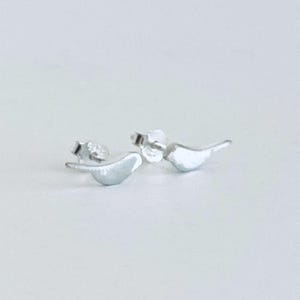 Tiny Sterling Silver Bird Stud Earrings. Itsy Bitsy Bird Studs. Dainty Minimalist Silver Bird Jewelry. Nature Inspired Jewelry. Gift for Her