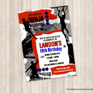 Ninja Warrior Birthday Party Invitation