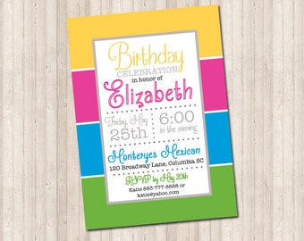 Color Block Party Invitation