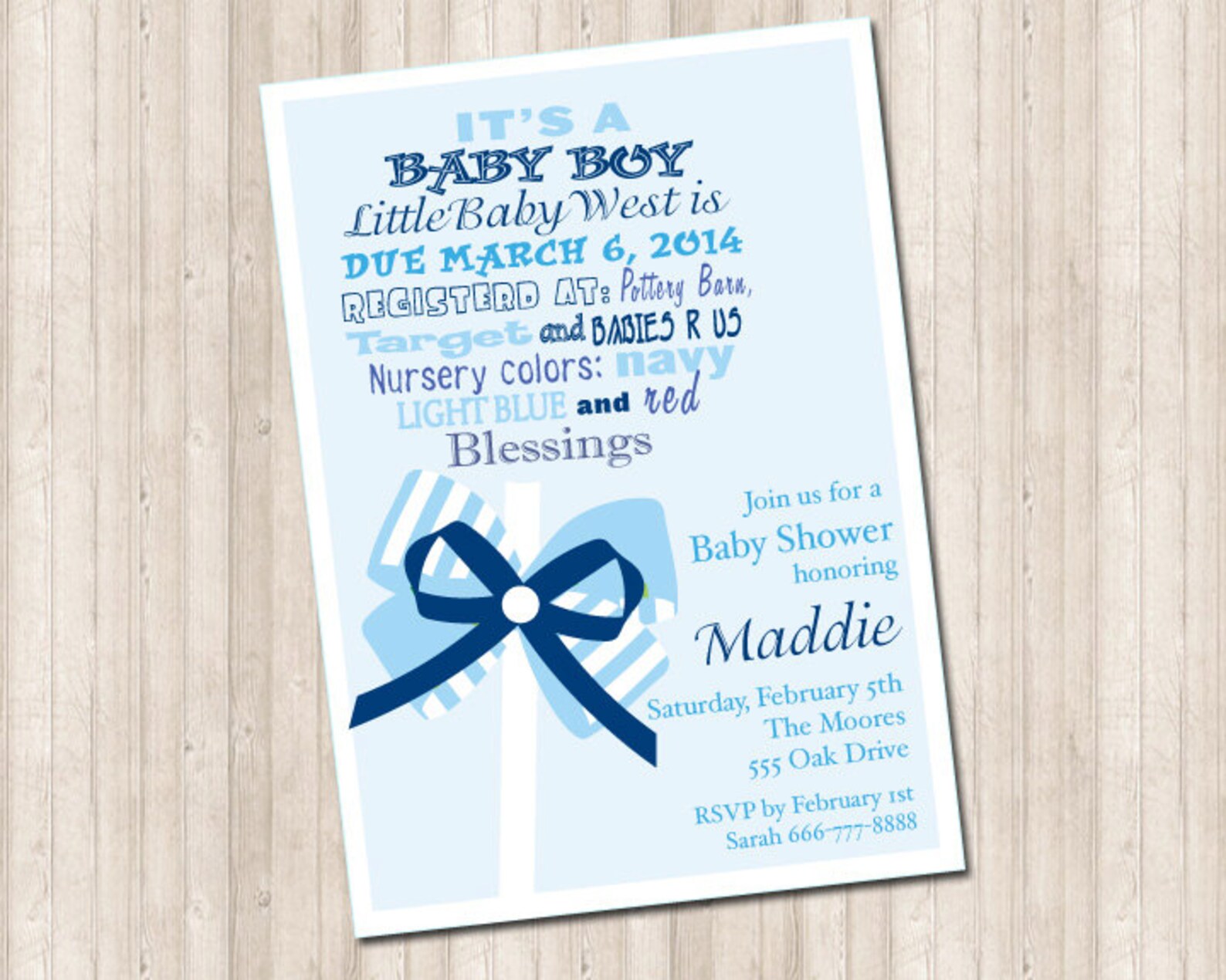 Baby Boy Shower Rattle Invitation - Etsy