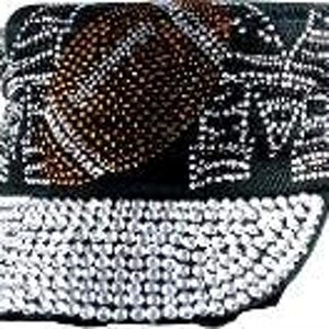 Bling Black Football Rhinestone hat