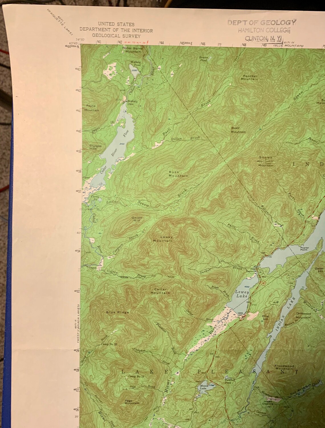 1964 Indian Lake NY ORIGINAL Vintage USGS Topographic Map Etsy