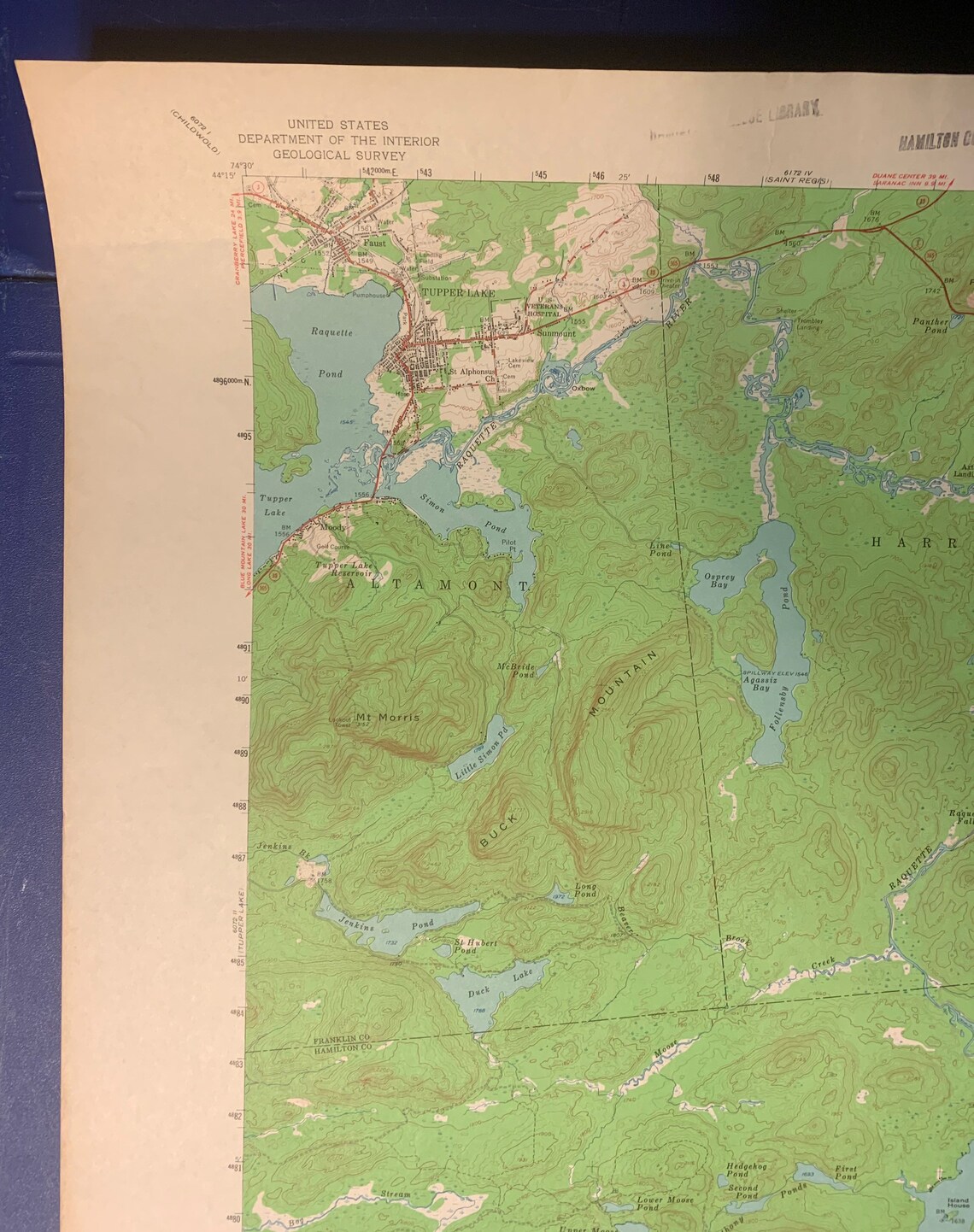 Long Lake NY Original 1964 Vintage Topographic Map Adirondacks Etsy