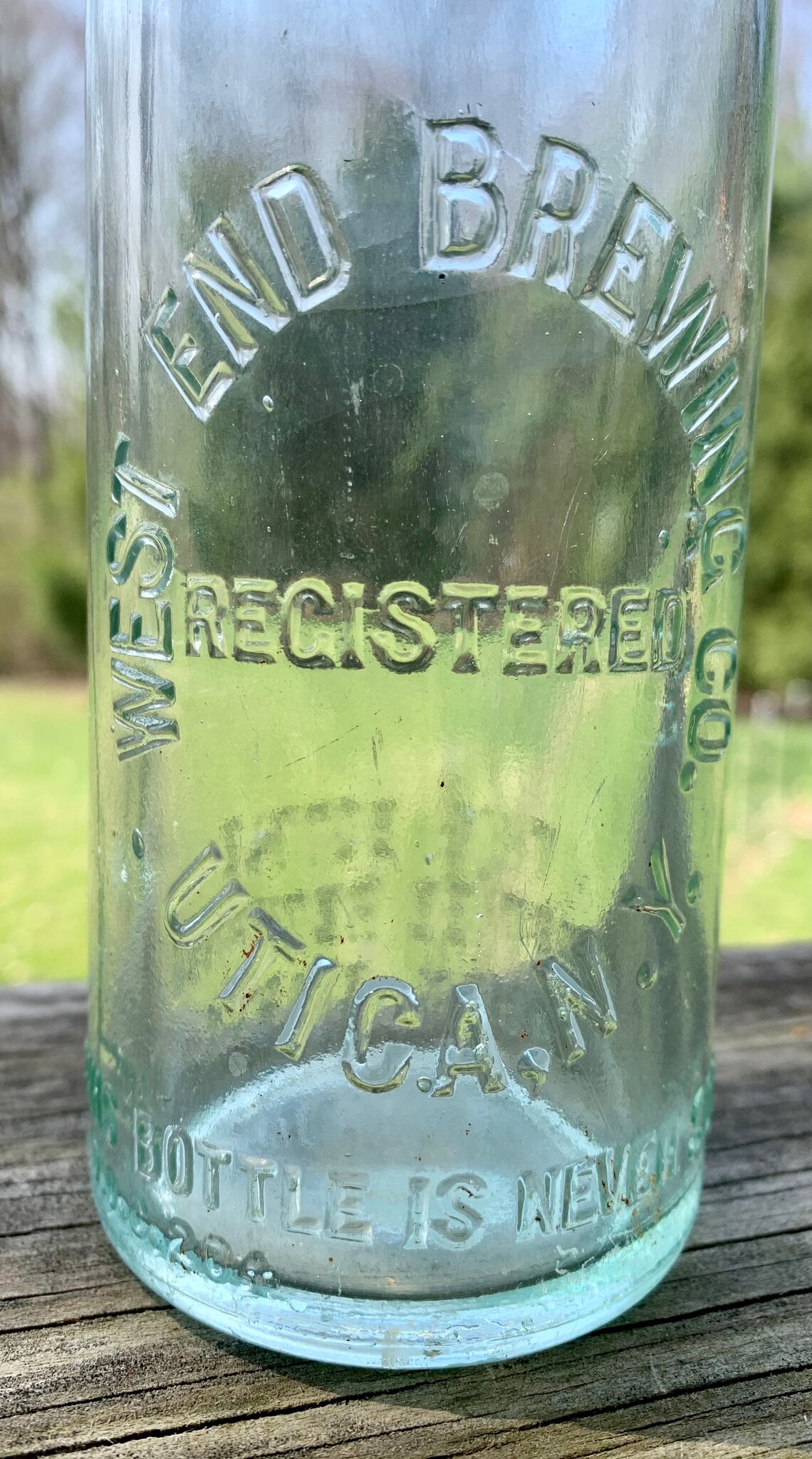 West End Brewing CO Utica NY l Blob Top Antique Glass Beer Etsy
