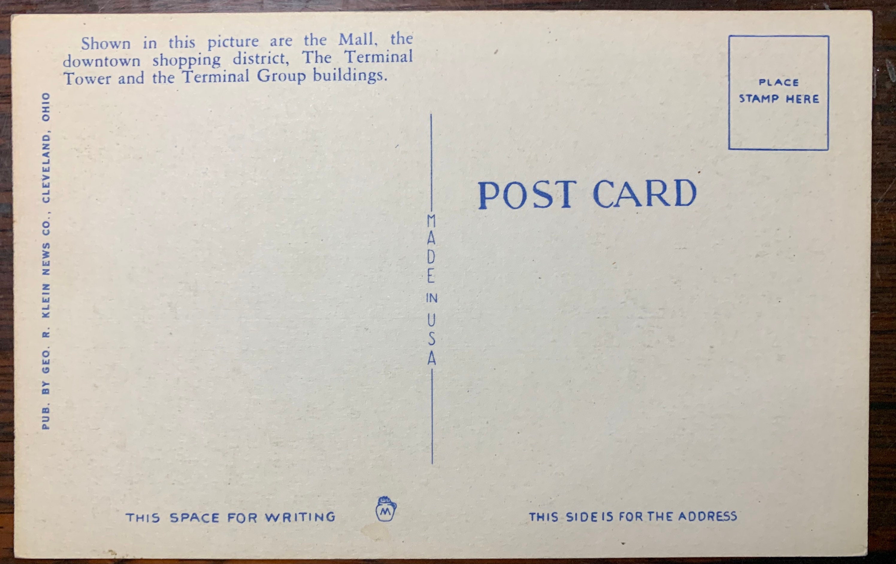 Stationery Air View of Post Office Vintage Cleveland OH Linen Postcard