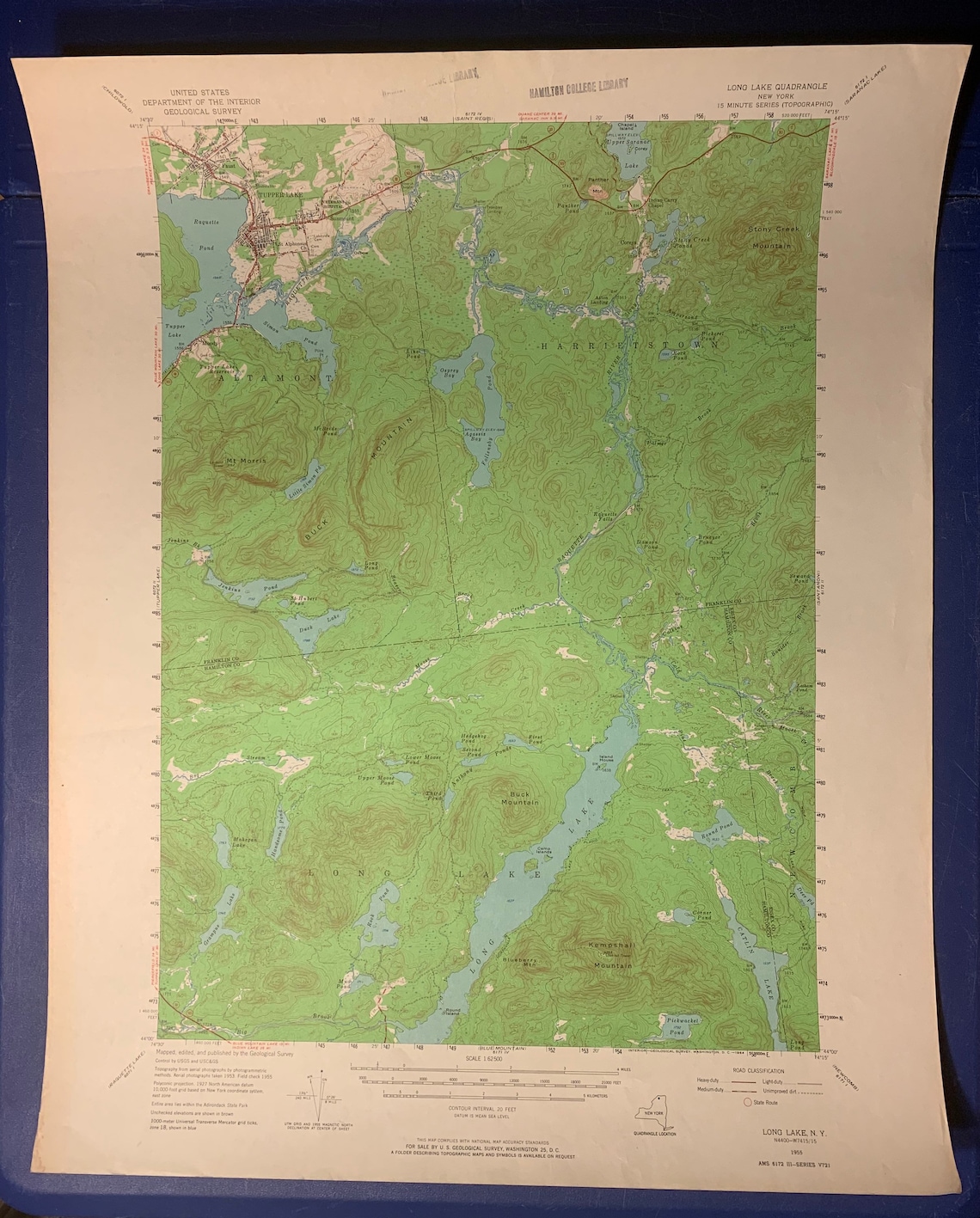 Long Lake NY Original 1964 Vintage Topographic Map Adirondacks Etsy