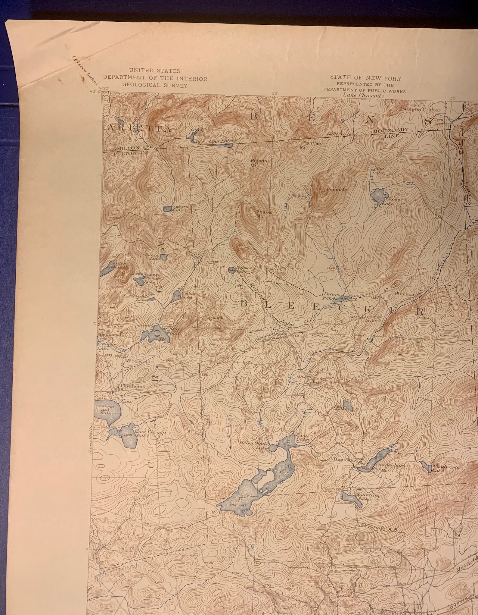 1946 Gloversville NY ORIGINAL Vintage USGS Topographic Map Etsy