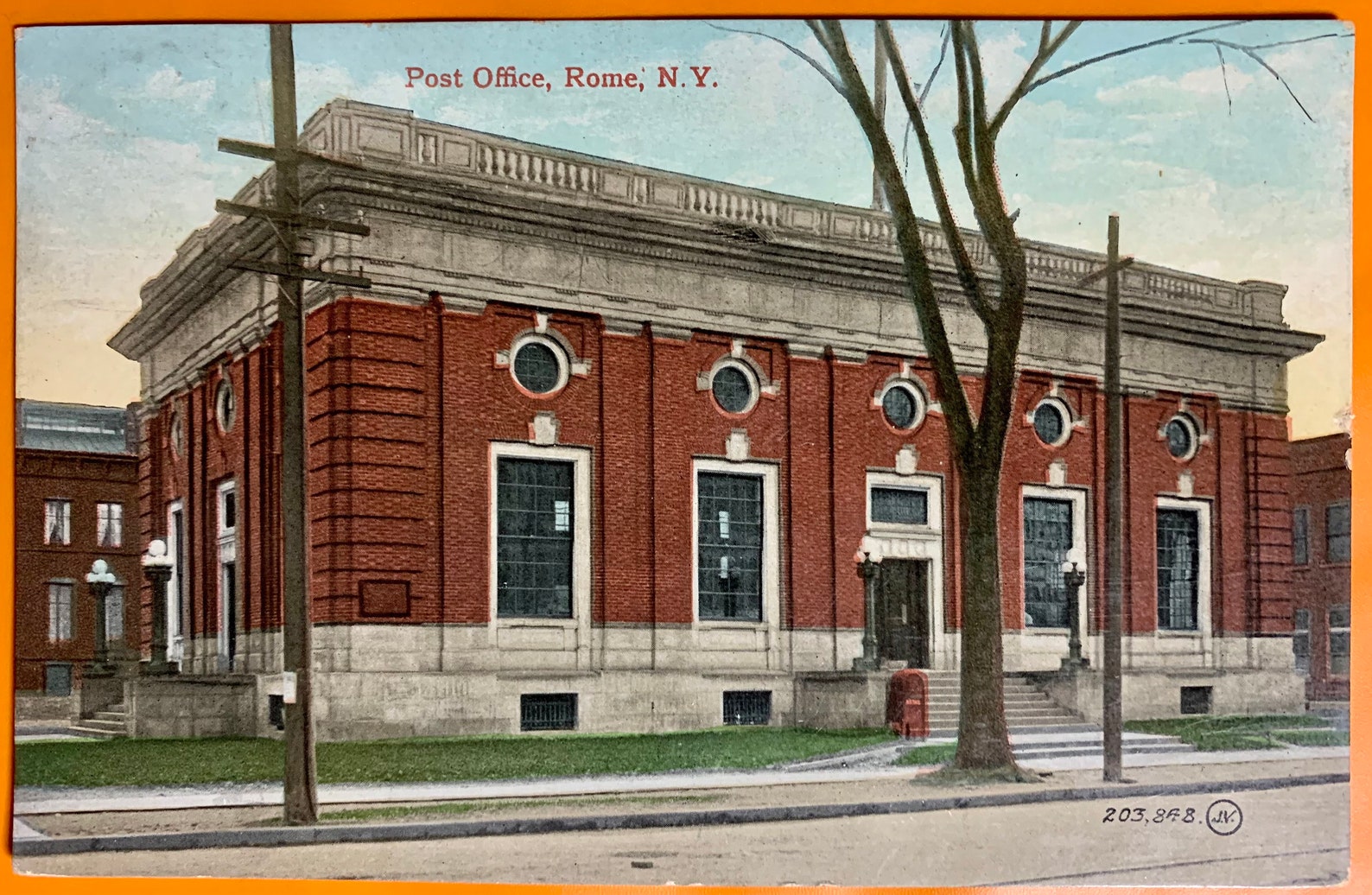 Post Office Rome NY 1908 Antique New York Postcard Etsy