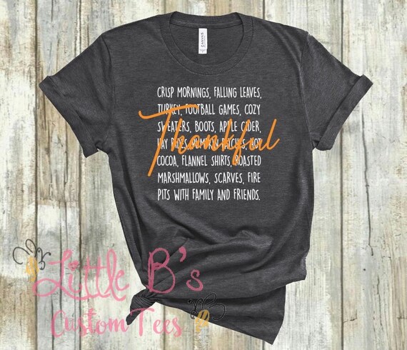 Thankful Shirt Fall Shirt Thanksgiving 