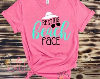 Resting Beach Face Shirt | Bella Canvas Vacation Tee