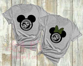 Disney Military Shirt | Marine Mickey Mouse Tee | Custom Military Shirt | Army | Navy | Air Force | Coast Guard | Space Force