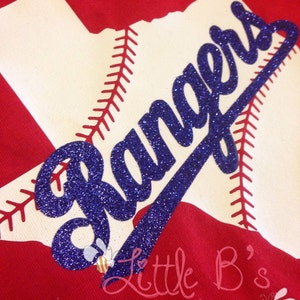 Texas Rangers Shirt Texas Baseball Texas Rangers Glitter Texas Rangers Baseball Texas image 1