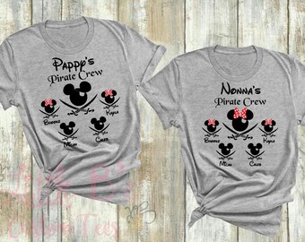 Personalized Disney Cruise Pirate Night Shirt – Grandma Shirt – Pirate Crew – Custom Grandkids Names – Family Matching Shirts
