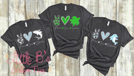 Peace Love Sharks T-Shirt Peace Love Sharks T-Shirt