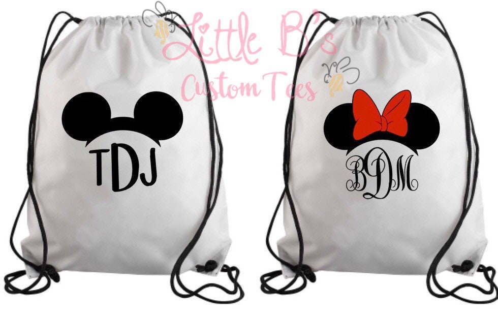 Disney Drawstring Bag Disney Back Pack Monogram Bag Etsy
