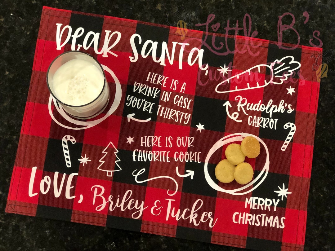 Santa Place Mat Santa Cookie Mat Christmas Cookie Mat Etsy