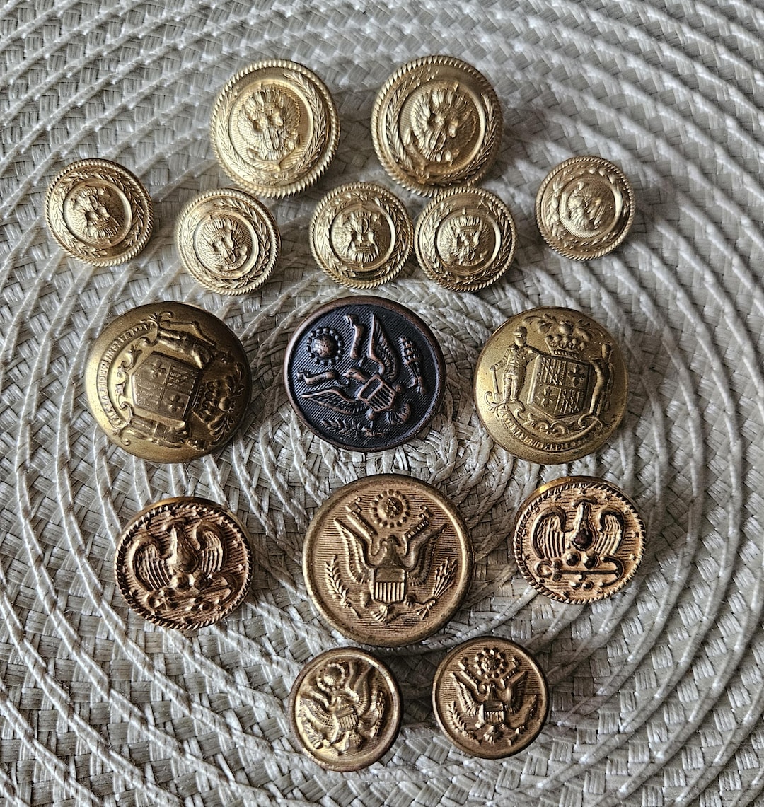 Vintage Waterbury Military Eagle Buttons/ Waterbury Seal of Maryland ...