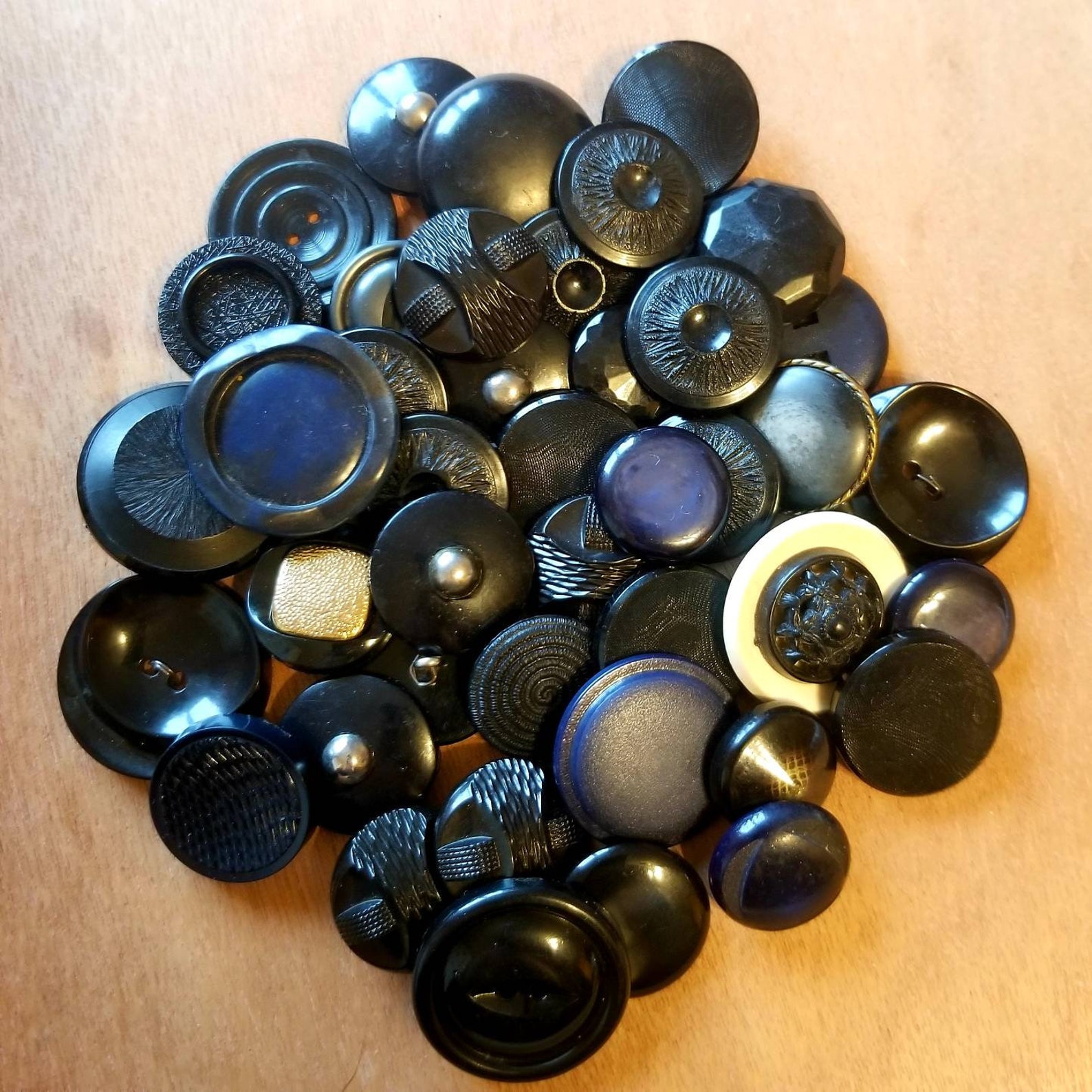 Vintage Buttons/vintage Coat Buttons/vintage Black Coat Etsy UK