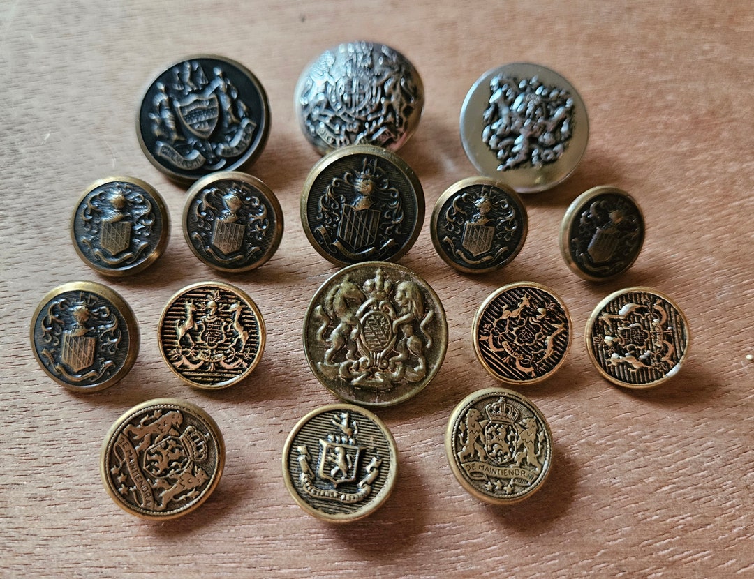 Vintage Buttons/vintage Metal Buttons/vintage Metal Coat Buttons