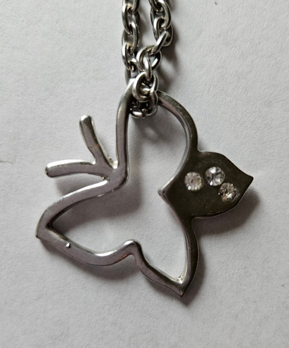 Rhinestone Necklaces/ Flower Bib Necklace/Silver … - image 5