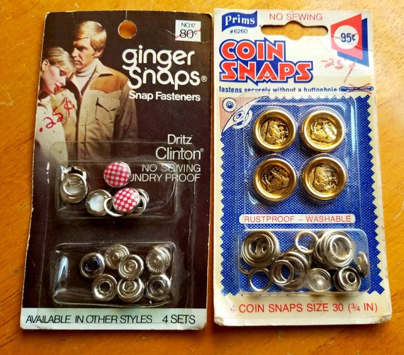 Vintage Snaps/snap Fasteners/ginger Snaps/coin Snaps/no Sewing