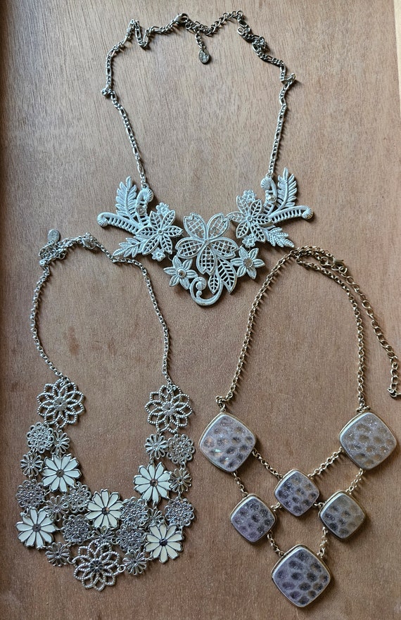 Flower Bib Necklaces/ Oversized Bib Necklaces/ Ove