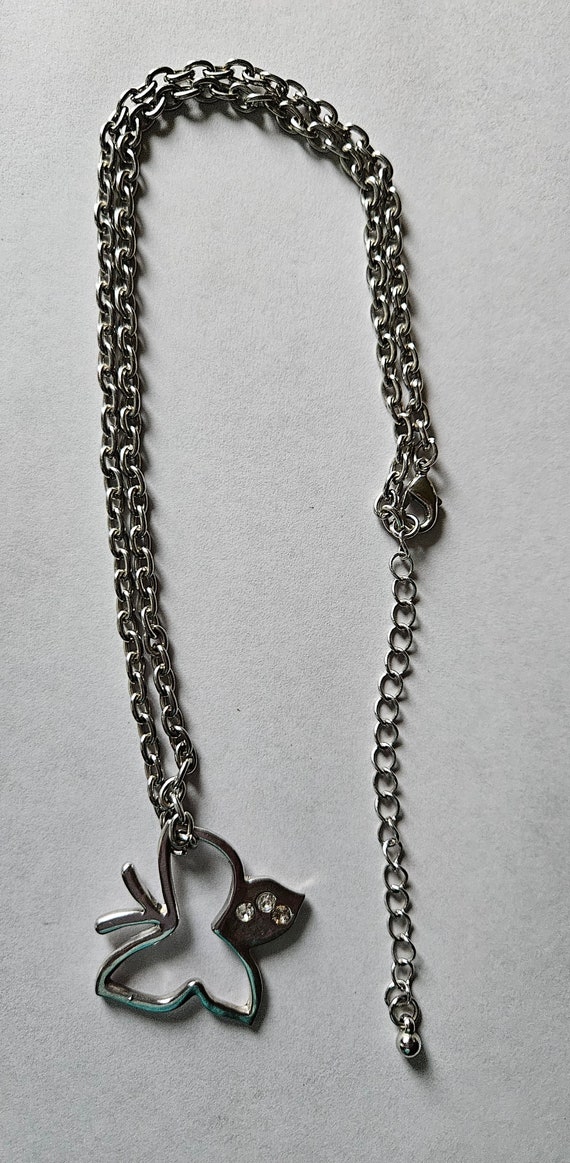 Rhinestone Necklaces/ Flower Bib Necklace/Silver … - image 4