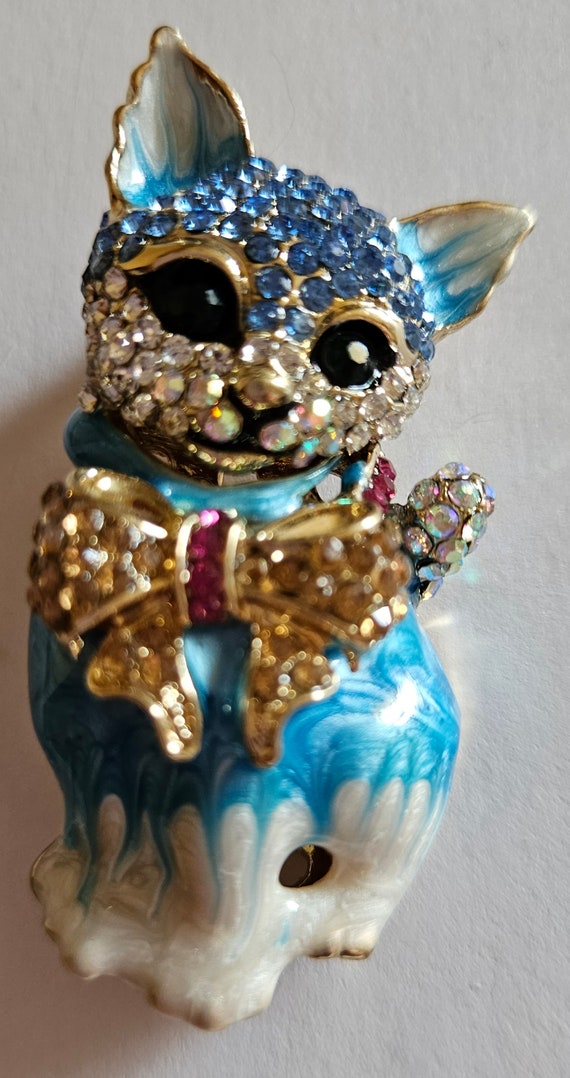 Vintage Rhinestone Pins/ Vintage Rhinestone Cat P… - image 2