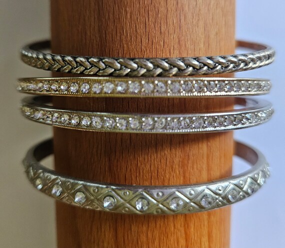 Silver Tone Bangle Bracelet Collection: Stackable… - image 2