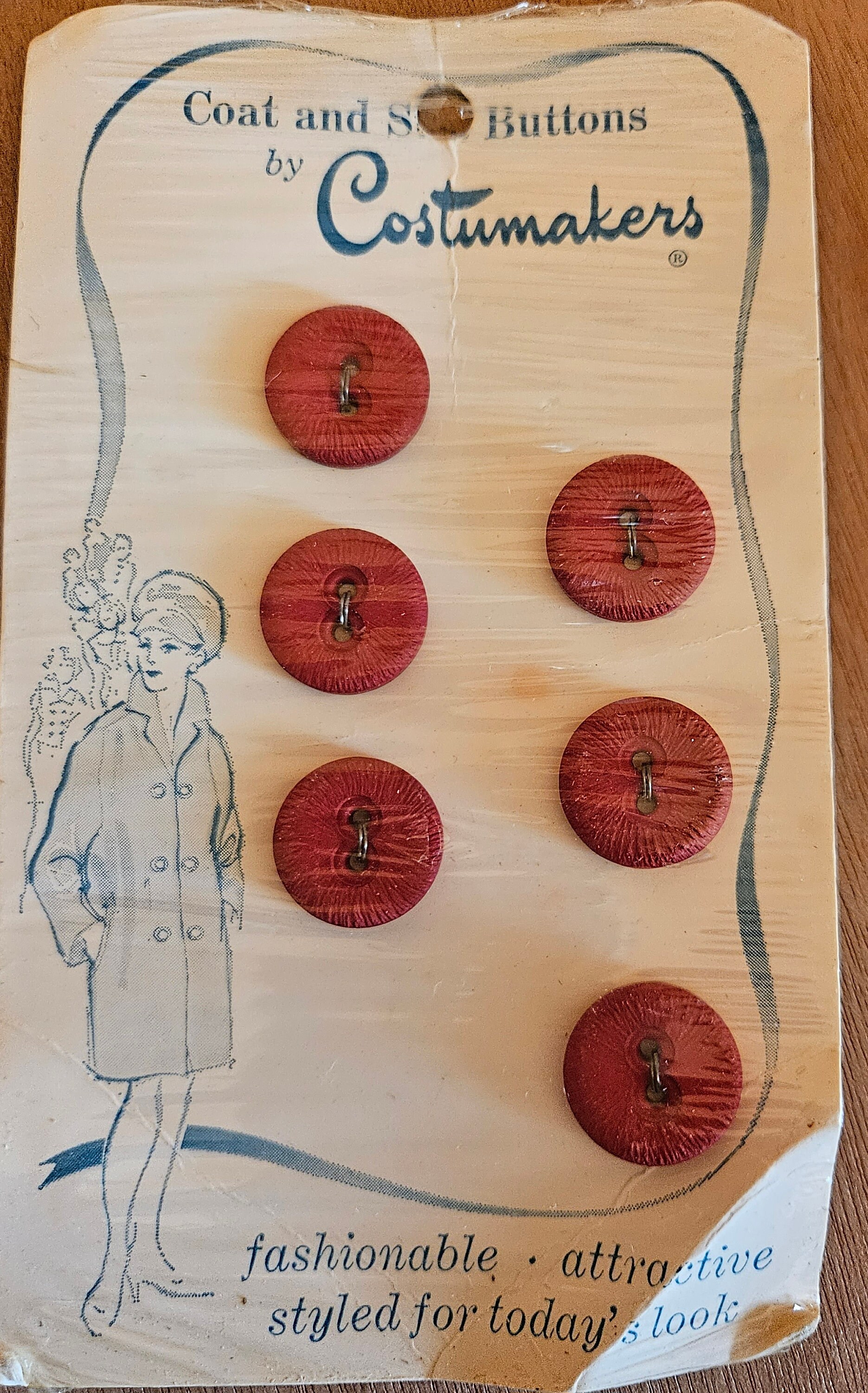 Vintage Original Card Buttons/vintage Costumakers Coat and Suit Buttons
