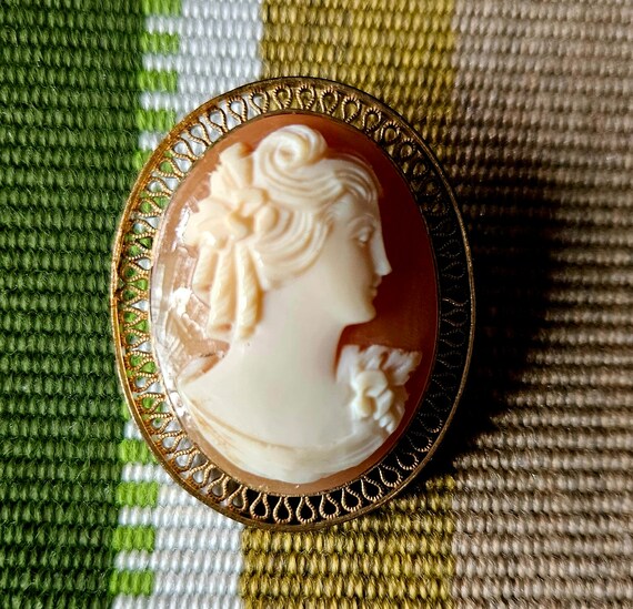 Vintage Cameo Pins/Vintage  Left Facing Mourning … - image 2