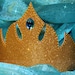 NeW Snow Queen Coronation Inspired Medium GOLD Smooth Glitter Vinyl CROWN Costume Headband Dress-Up Cosplay Child Teen Adult Headpiece 