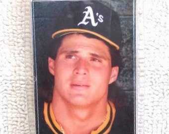 Vintage Jose Canseco Oakland A's 1989 TV Sports Mailbag Key Chain 2.125" x 3.75 Gift for Him Her MLB Billy Ball alexlittlethings.etsy.com