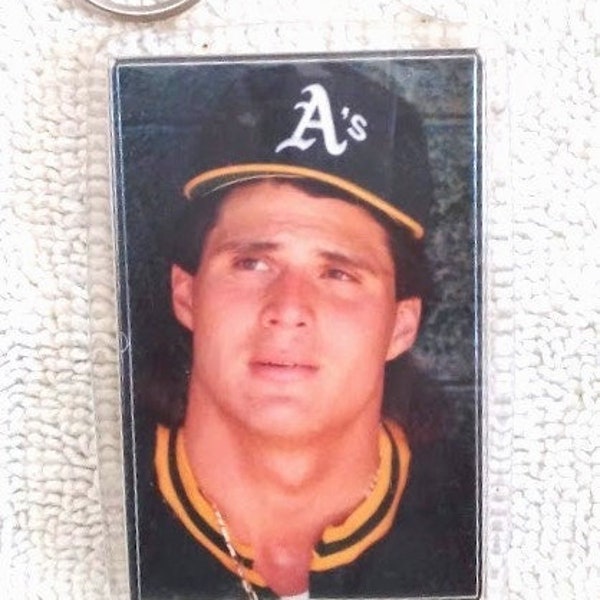 Vintage Jose Canseco Oakland A's 1989 TV Sports Mailbag Key Chain 2.125" x 3.75 Gift for Him Her MLB Billy Ball alexlittlethings.etsy.com