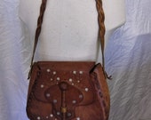 Vintage Tooled Leather Purse Retro Hippie Bag Boho Fashion Accessories For Her