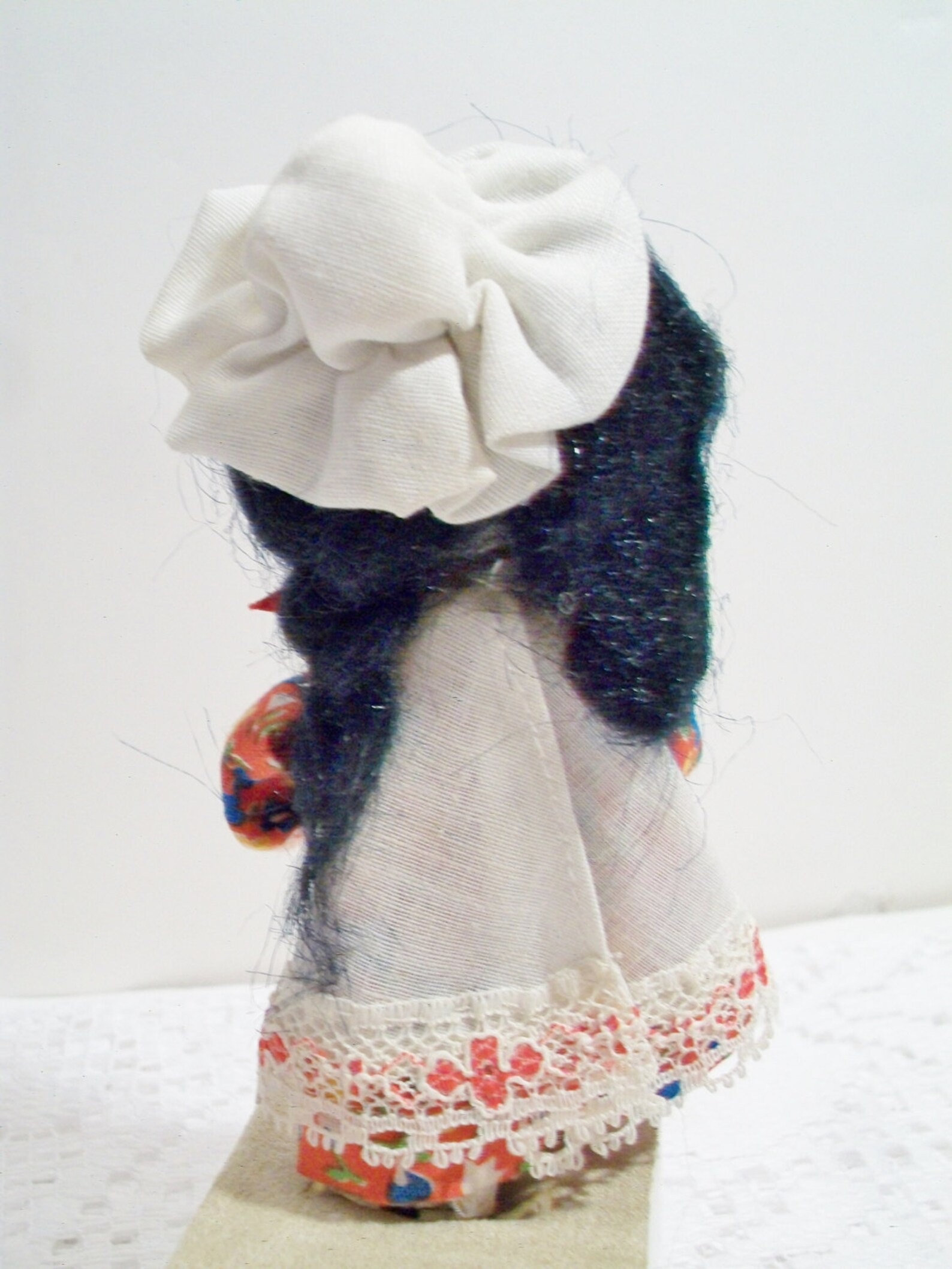 Vintage Clothespin Doll Scullery Maid Folk Art Red Calico Etsy