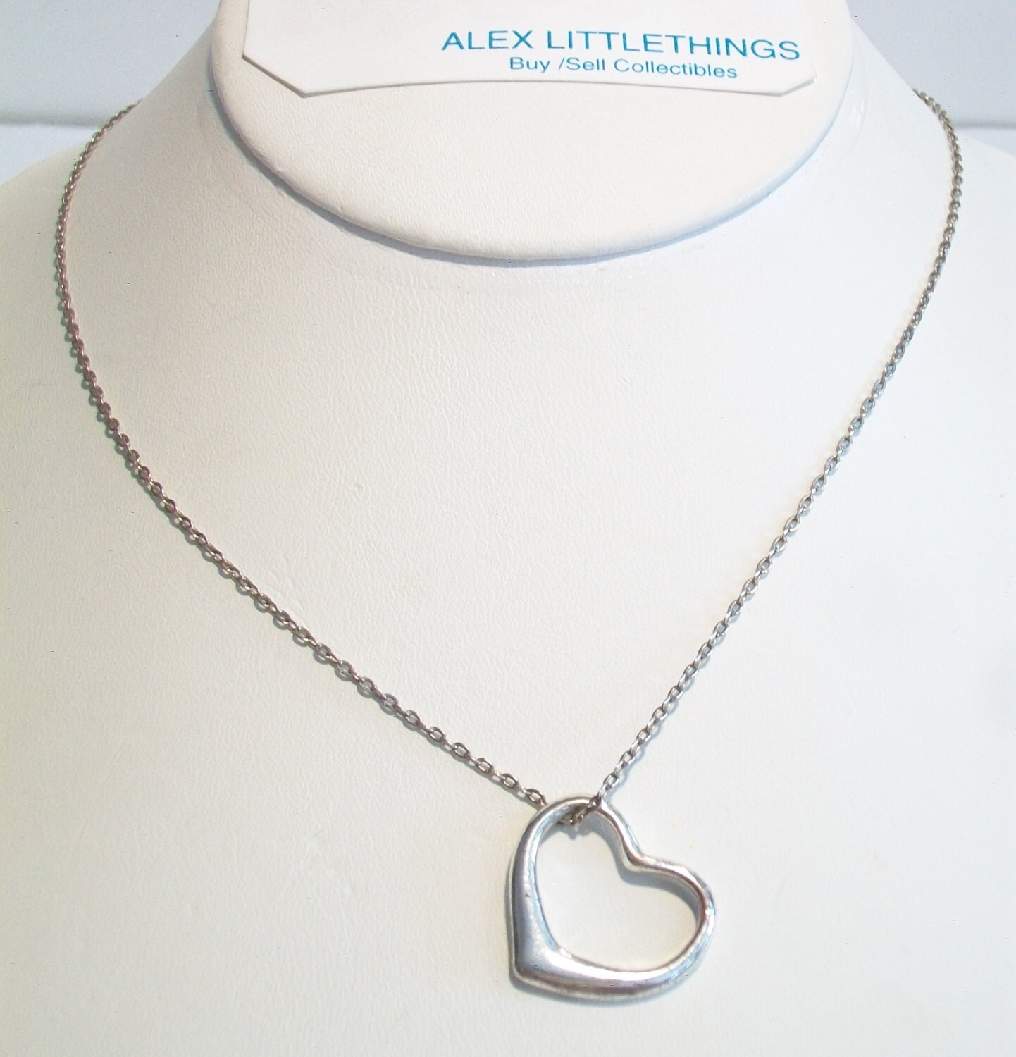 Classic Heart Silhouette Pendant Necklace Silver Tone | Etsy