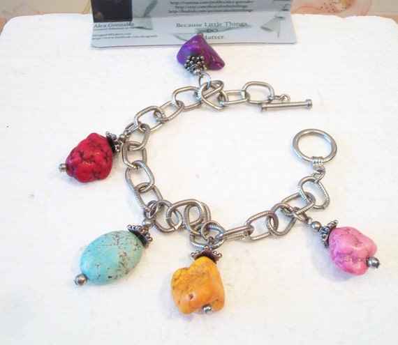 Chunky Howlite Charm Bracelet