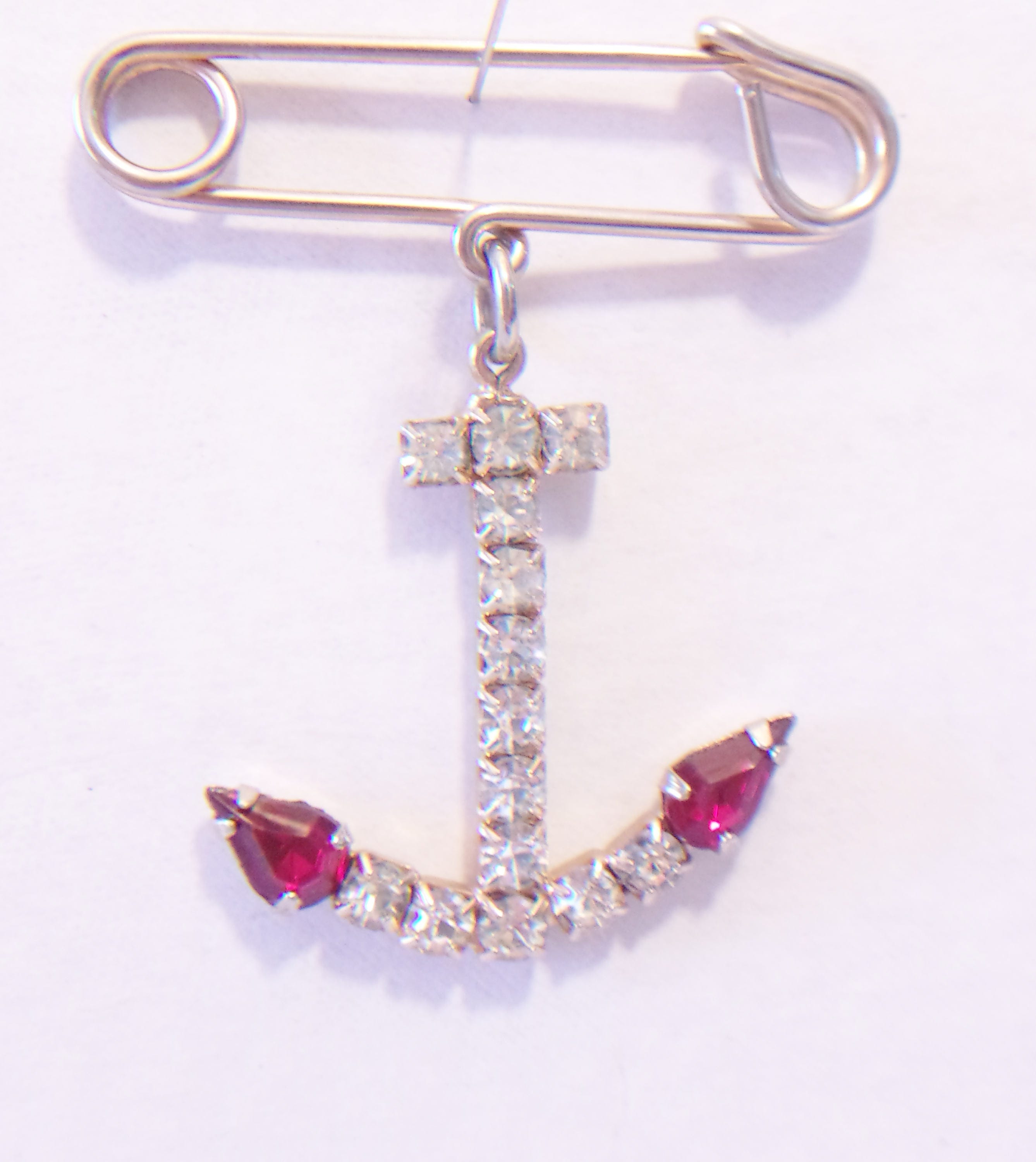 Vintage Rhinestone Anchor Pin Nautical Jewelry Sailor Fashion Etsy