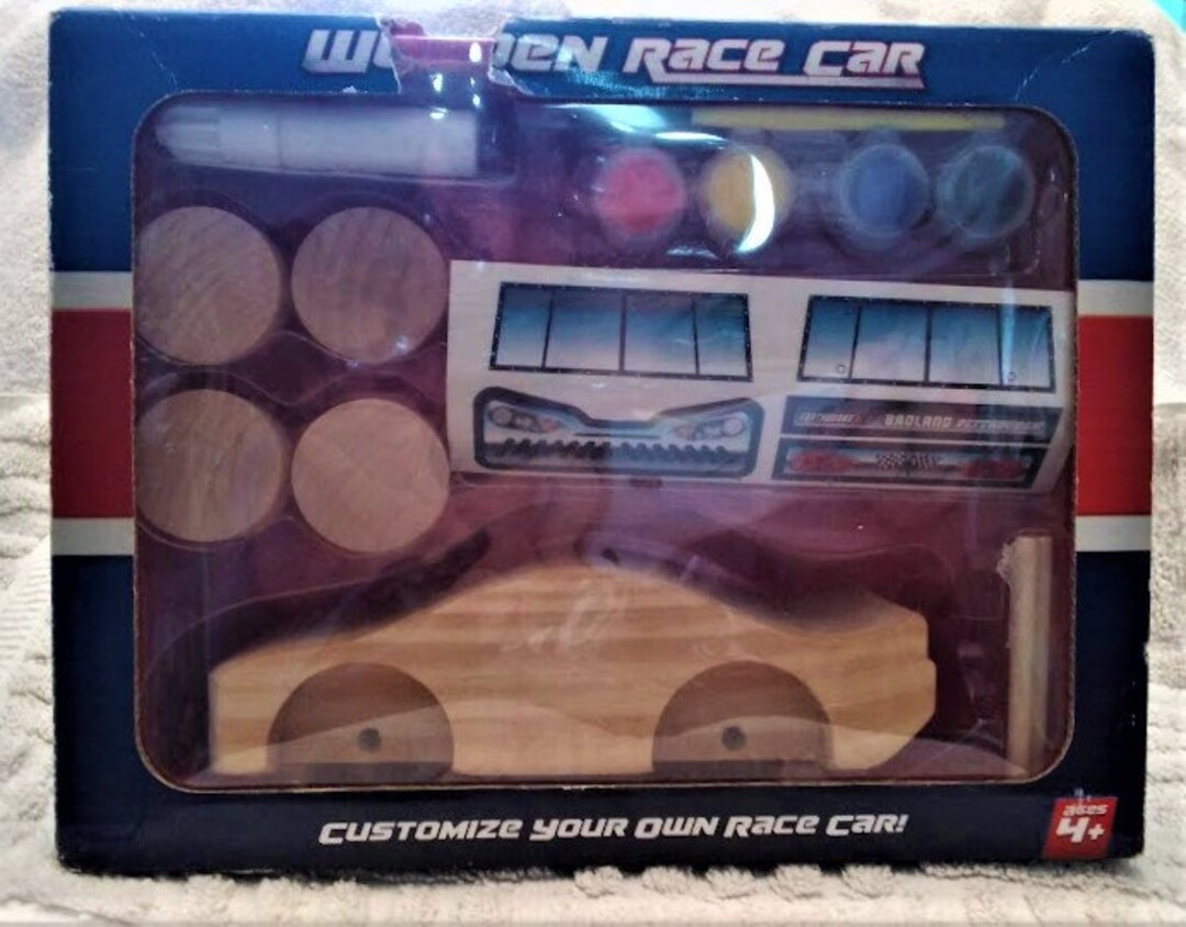 Wooden Race Car Kit Paint NASCAR Stock Racing Derby Toy Project