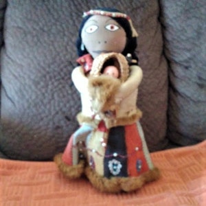 Vintage Primitive Native American Rag Doll W/baby in Straw - Etsy
