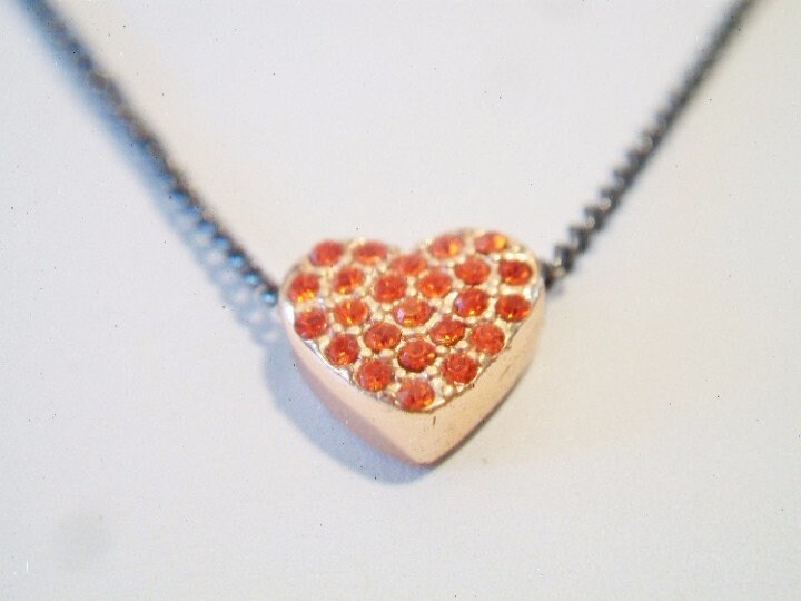 Vintage Red Heart Pendant Necklace Marc Jacobs Designer Costume