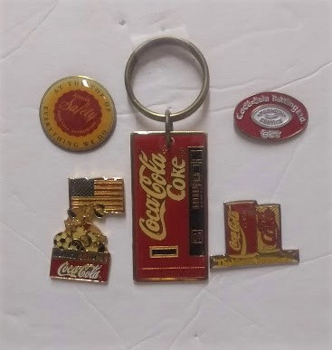 Coca Cola Lapel Pins Coke Keychain Key Ring Vintage Soda Etsy