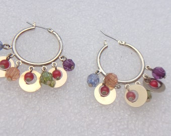 Colorful Hoop Charm Earrings Boho Jewelry Fashion Accessories For Mom For Her