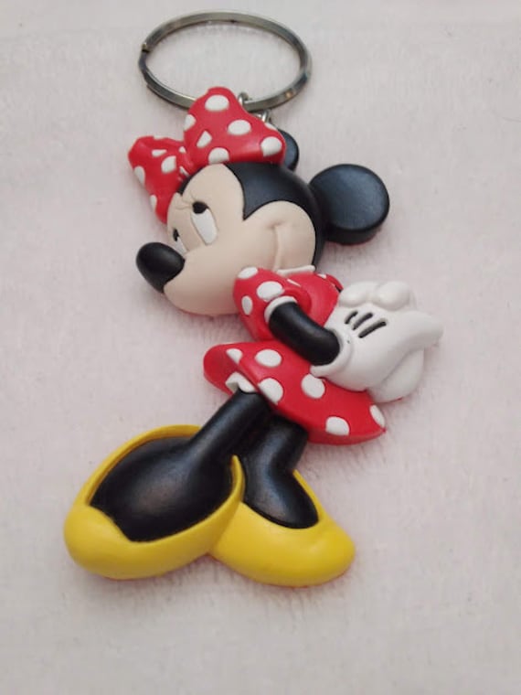Disney Genuine Mickey Minnie Mouse Cute Metal Keychain Cartoon Car