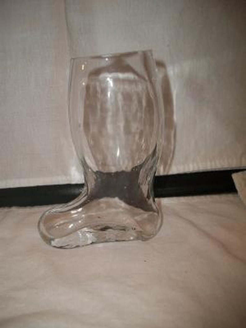 Vintage Santas Clear Glass Boot Shoe Vase Christmas Home Decor Etsy