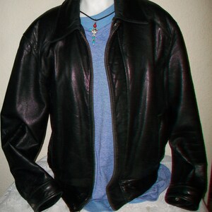 London Fog Men's Leather Jacket Size 